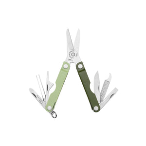 Translation missing: en.Cardamom Micra® multitool fully opened, showing scissors, tweezers, blade, file, and other tools