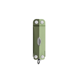 Translation missing: en.Closed Micra® multitool in Cardamom color with visible hinge screws and keyring loop