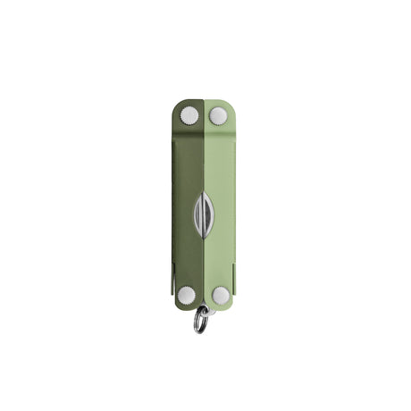 Translation missing: en.Closed Micra® multitool in Cardamom color with visible hinge screws and keyring loop