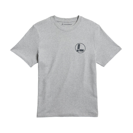 Translation missing: en.Front of the Leatherman grey classic logo tee showcasing the circular L Logo