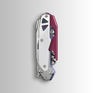 Translation missing: es.Garage Batch 010: Picnic folding multitool with silver, purple and visible corkscrew