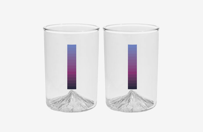 Translation missing: es.Two North Drinkware Outdoor Cups featuring Mt. Hood design and gradient color scale for stylish hydration
