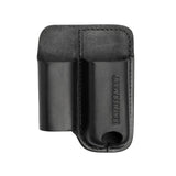 Translation missing: es.Black premium leather multitool sheath with two compartments and LEATHERMAN logo embossed on the front