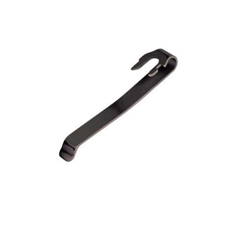 Translation missing: es.Back-side of the Black Leatherman Quick-Release Pocket Clip showing the connecting mechanism