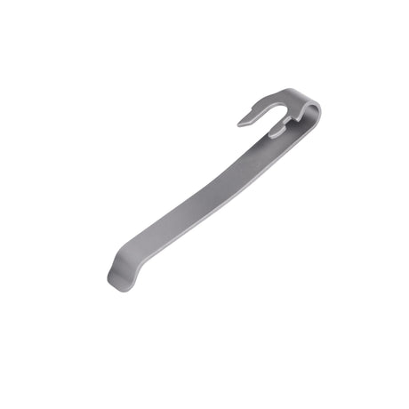 Translation missing: es.Back-side of the Matte Silver Leatherman Quick-Release Pocket Clip showing the connecting mechanism