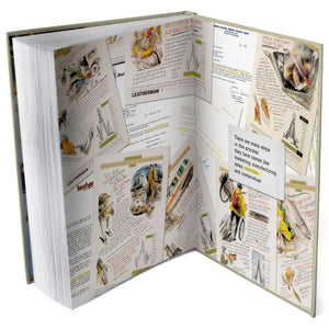 Translation missing: en.The Leatherman Book open to an interior spread of illustrated Leatherman Tool Tales stories