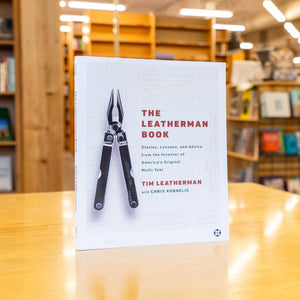 Translation missing: en.The Leatherman Book displayed upright on a bookstore table